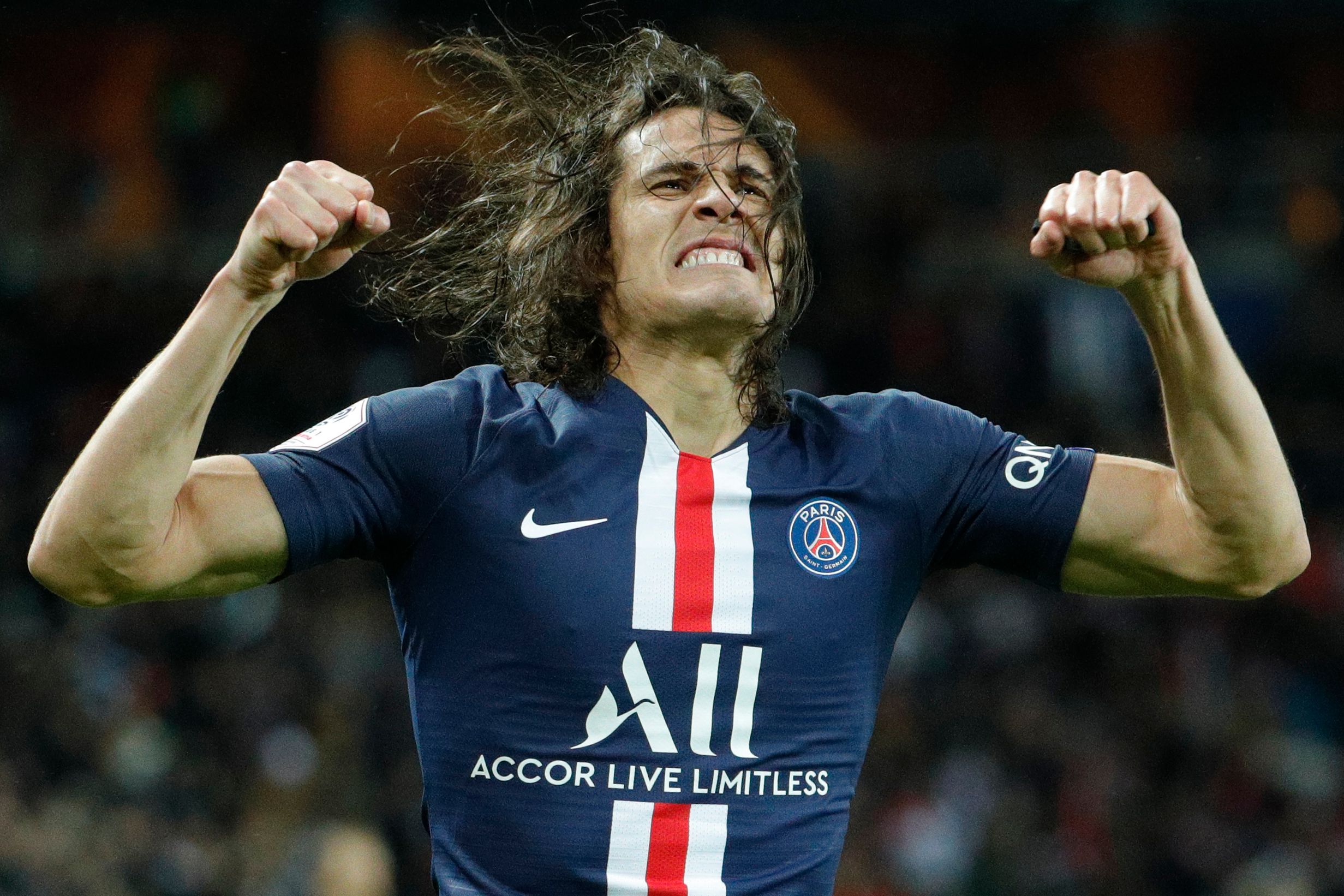 Pemain depan PSG Edinson Cavani 