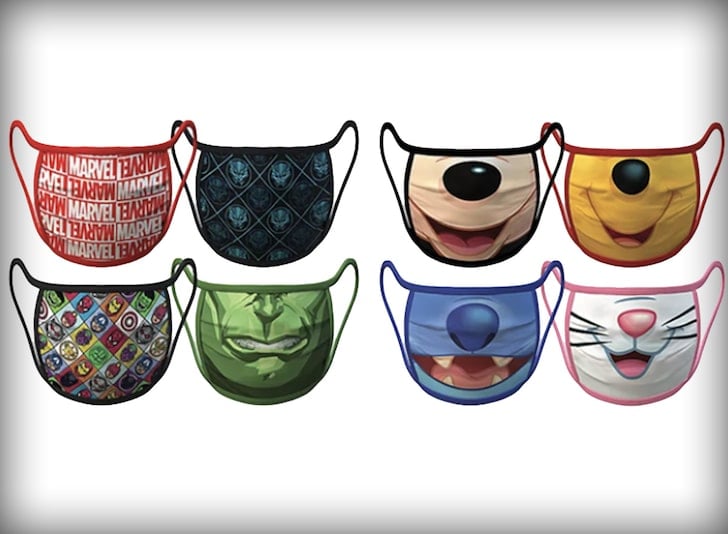 Masker kain bergambar karakter-karakter Disney.