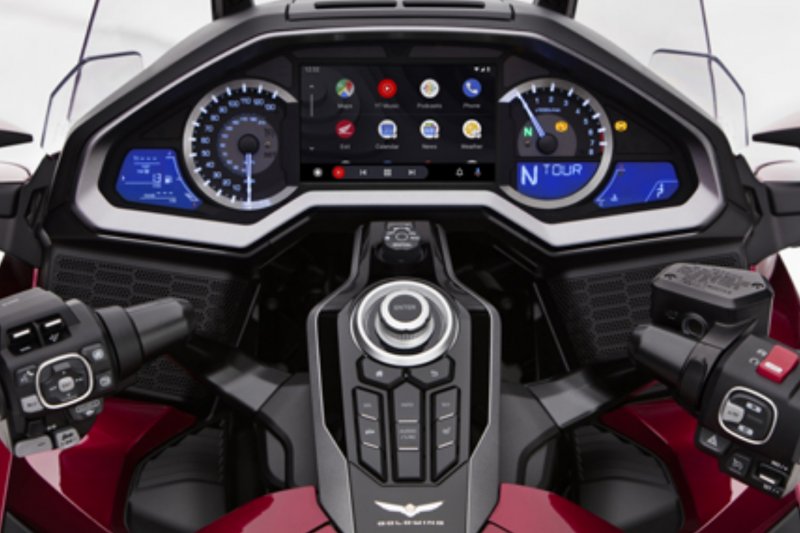 Antarmuka Android Auto di Honda Gold Wing. 