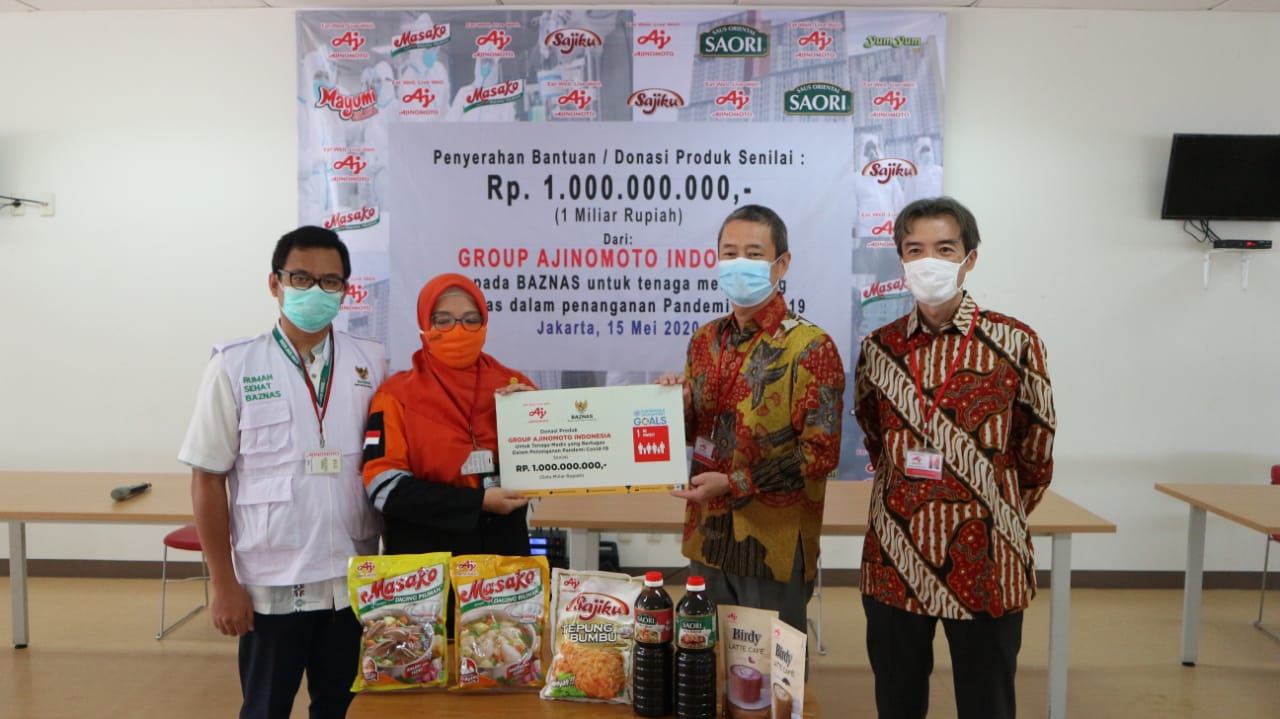 BADAN Amil Zakat Nasional (BAZNAS) dan Group Ajinomoto Indonesia berpartisipasi dalam kegiatan penanggulangan covid-19 di Indonesia. 