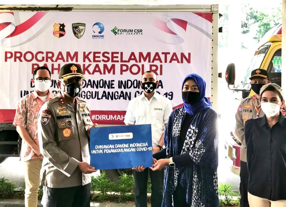 Danone gandeng Polri salurkan bantuan penanganan covid-19