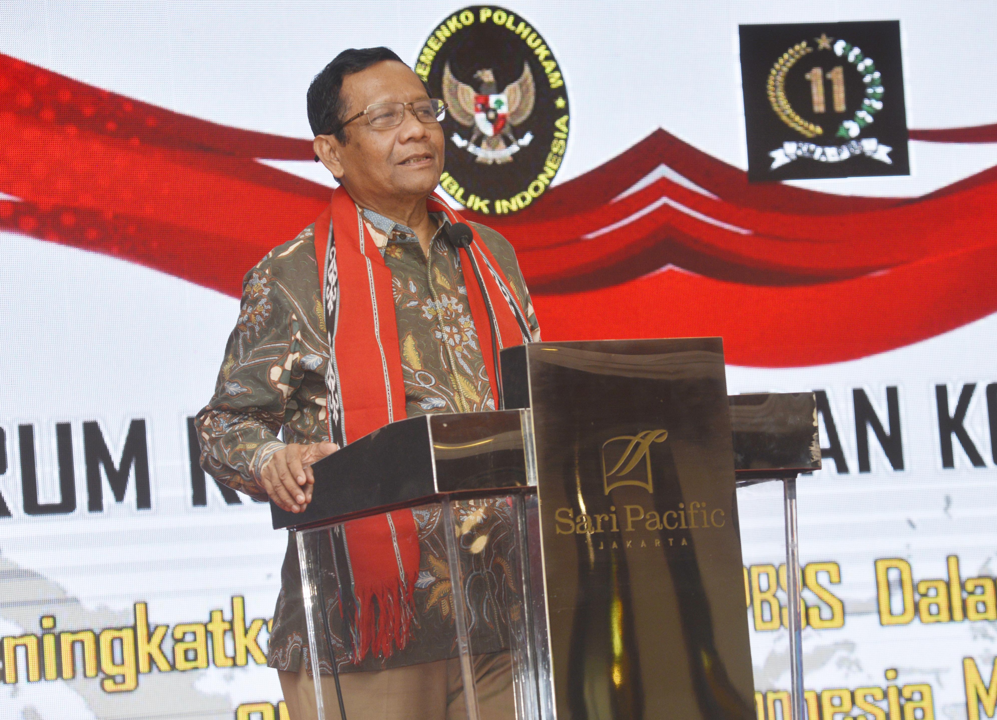 Menteri Koordinator Bidang Politik, Hukum, dan Keamanan Mahfud MD 