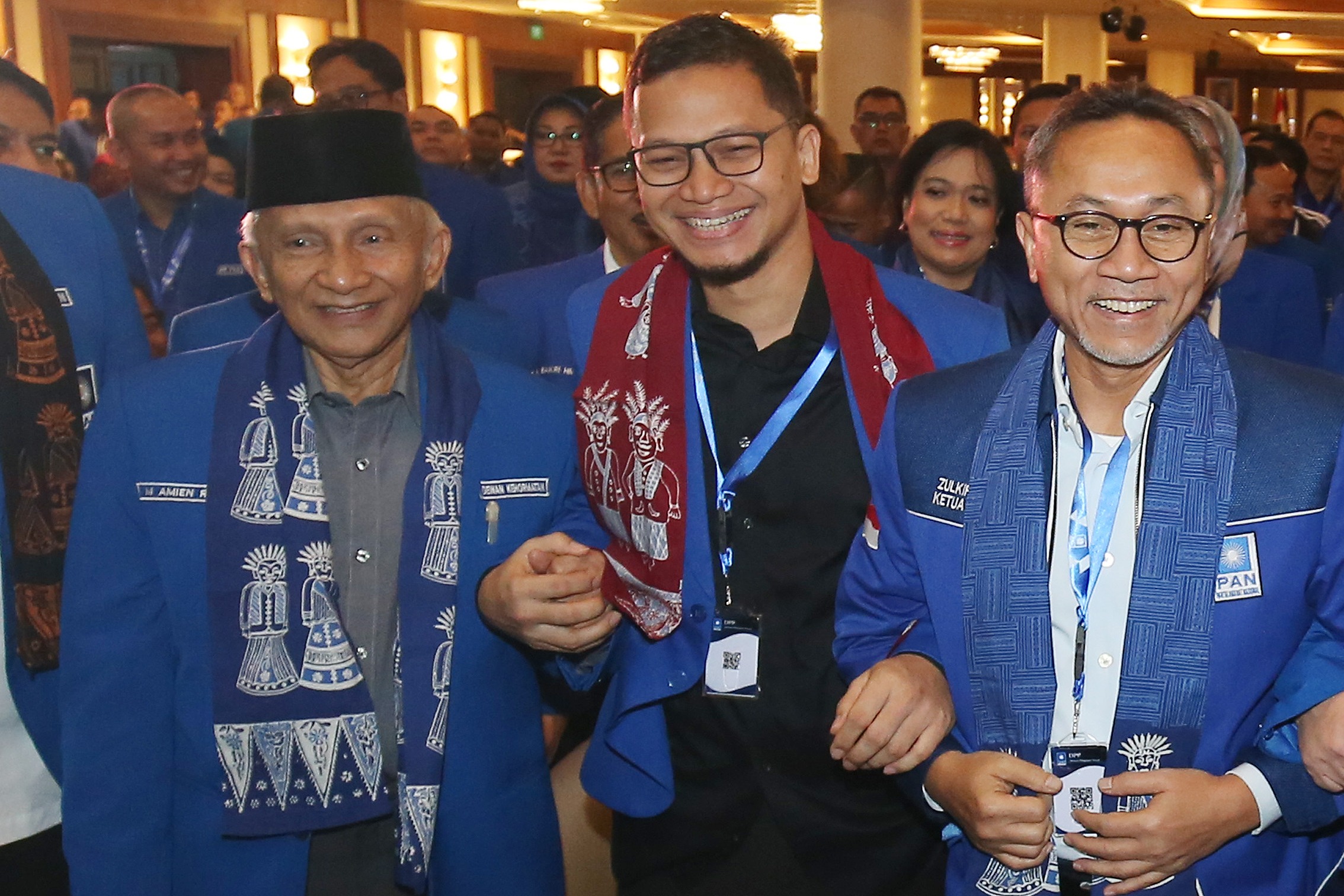 Pendiri PAN Amien Rais, putranya Hanafi Rais, dan Ketua Umum PAN Zulkifli Hasan