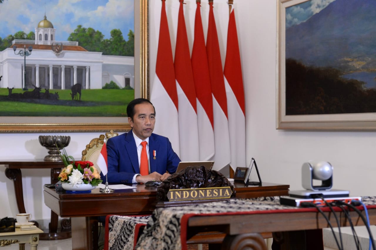 Presiden Joko Widodo mengikuti KTT Gerakan Non-Blok secara virtual,Senin (4/5) malam