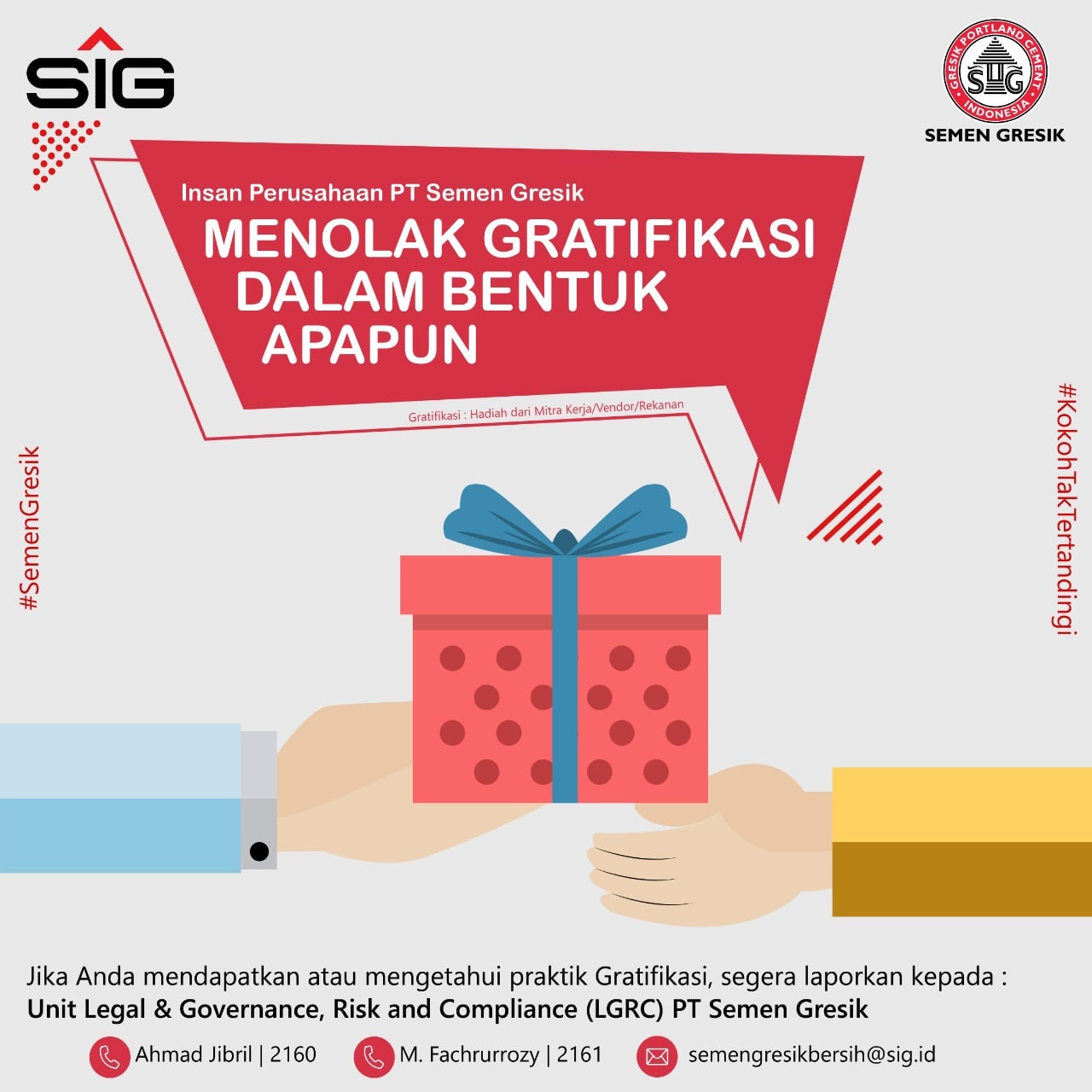 Poster tolak gratifikasi PT Semen Gresik