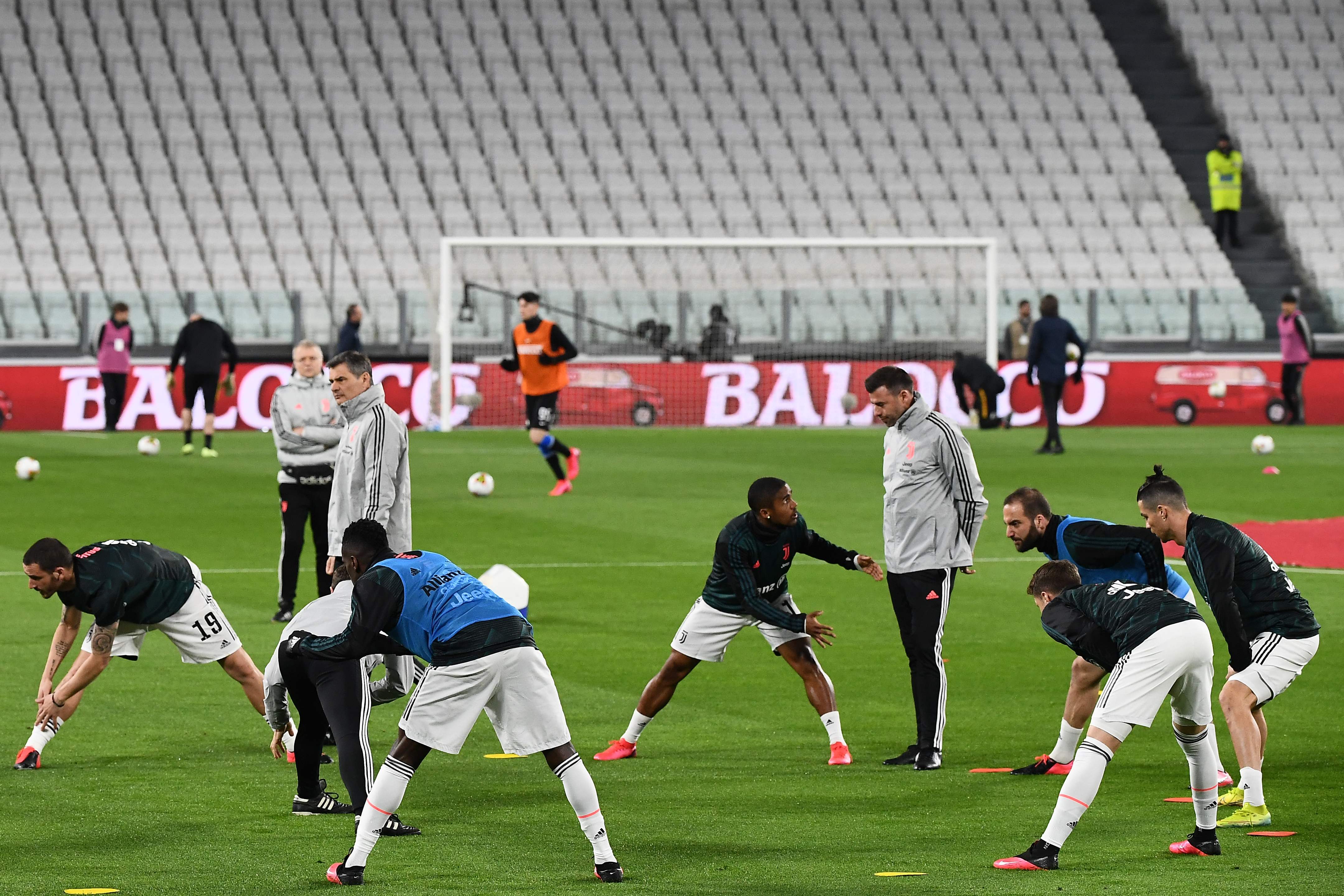 Pemain Juventus saat melakukan latihan pada Maret 2020 lalu