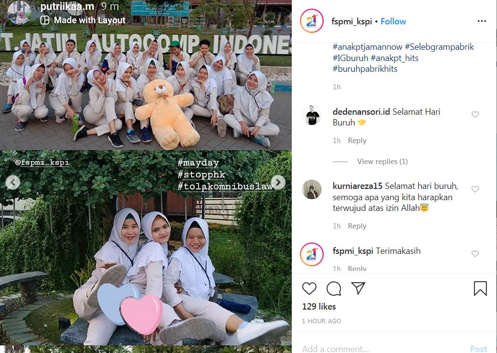 Aksi para buruh di Hari Buruh Internasional