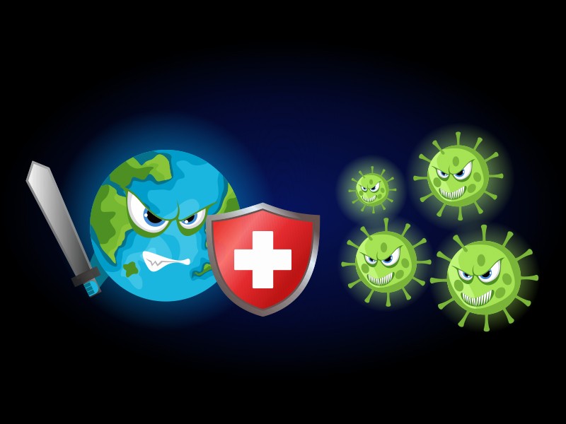ilustrasi melawan virus