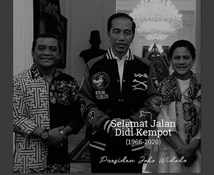 Unggahan duka cita dari Presiden Joko Widodo atas meninggalnya Didi Kempot di Instagram