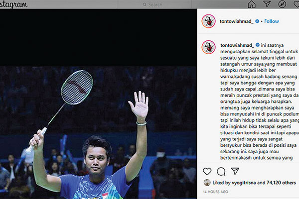 Gantung Raket demi Dekat dengan Keluarga