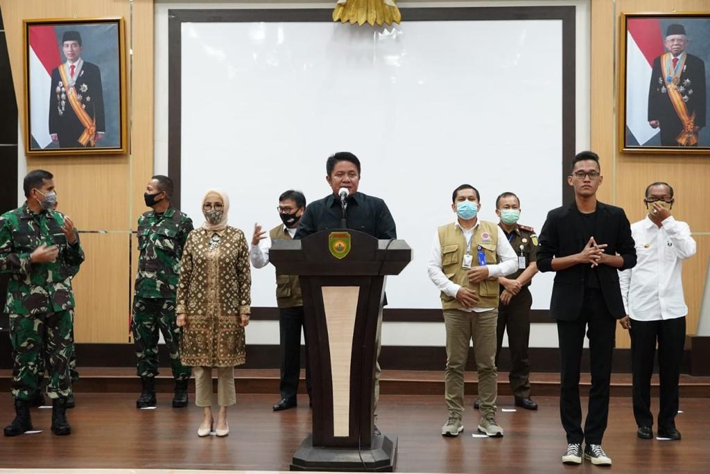 Gubernur Sumatra Selatan, Herman Deru menyampaikan persiapan PSBB Kota Palembang dan Prabumilih, Kamis (14/5/2020).