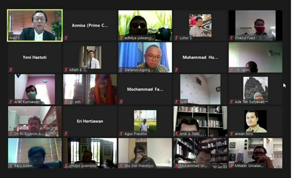 Sejumlah nara sumber tengah memaparkan pendapat dalam seminar online (Webinar) yang diselenggarakan BANI.