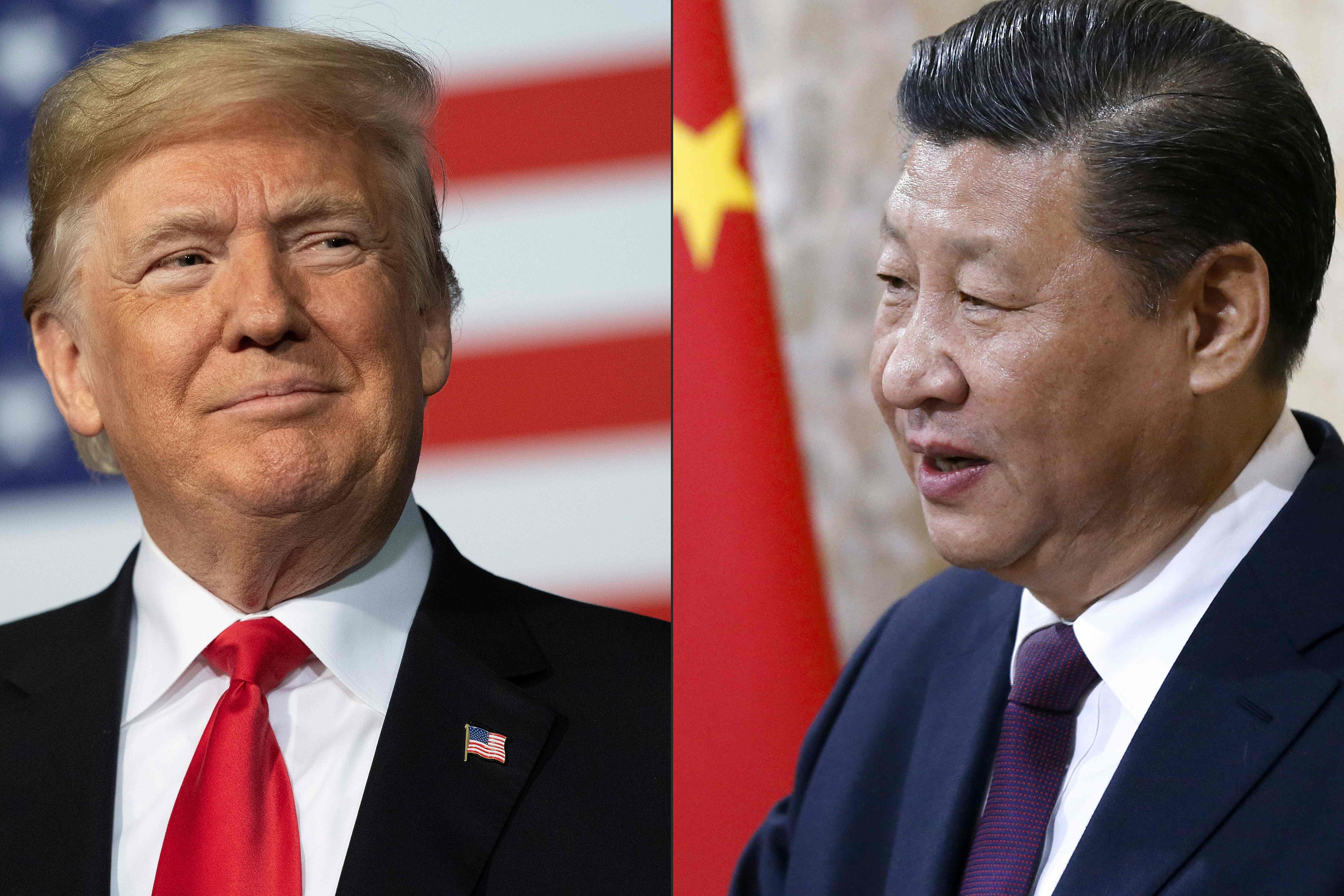Kombinasi Foto Presiden Amerika Serikat Donald Trump (kiri) dan Presiden Tiongkok Xi Jinping (kanan).