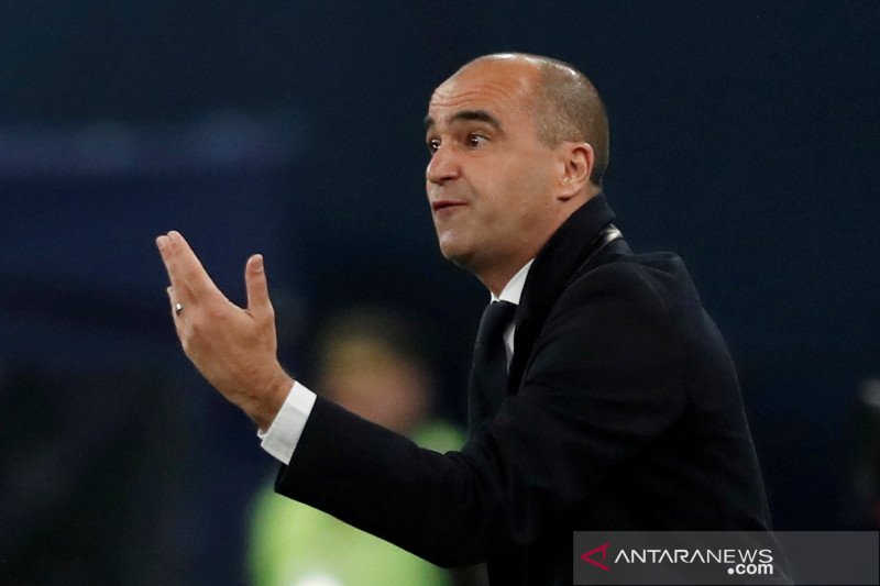 Pelatih timnas Belgia Roberto Martinez di laga kualifikasi Grup 1 Euro 2020 antara Rusia melawan Belgia di Saint Petersburg Stadium.