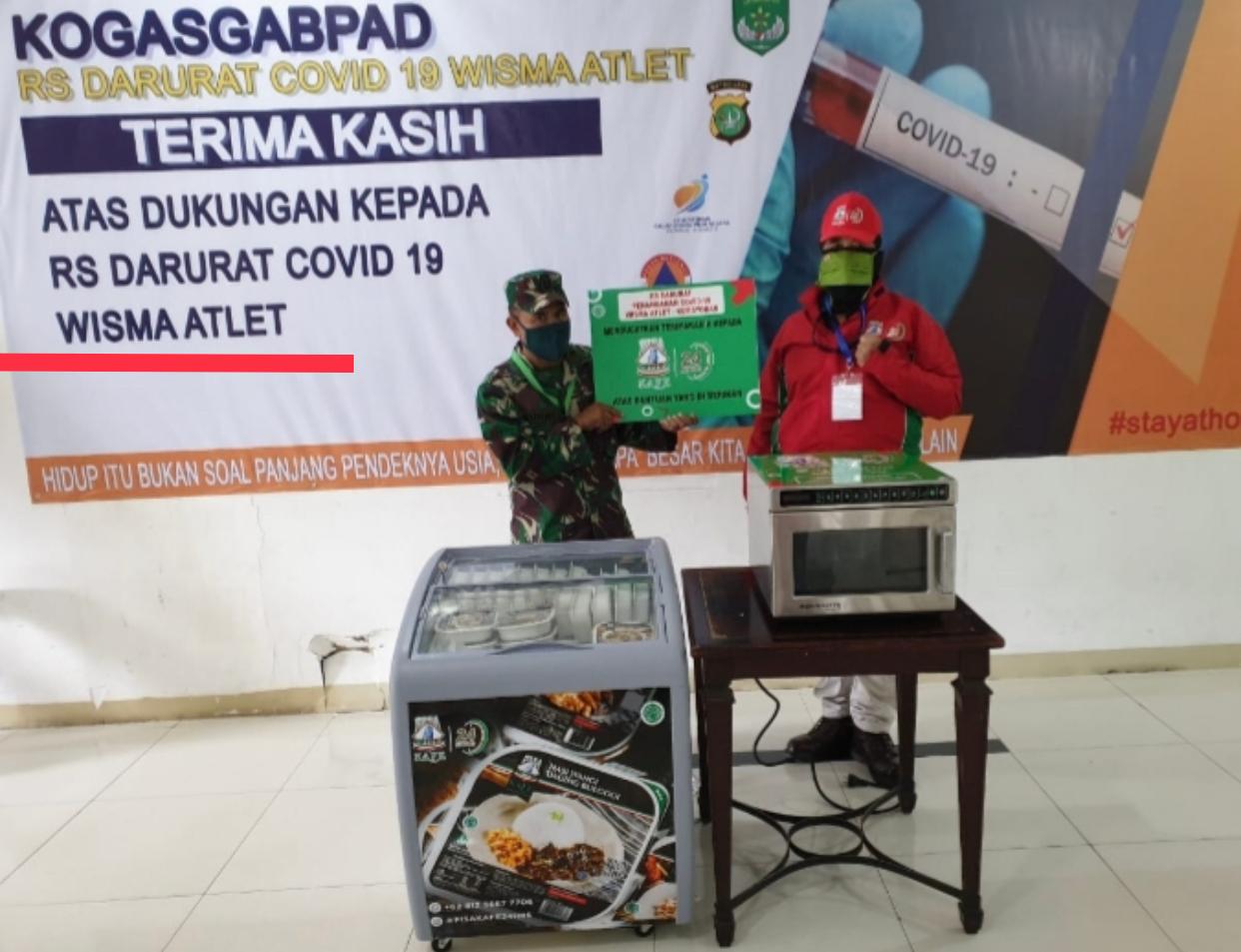 Pisa kafe menyediakan microvawe, cheese Freezer, dan 3.000 pax makanan beku untuk 5 rumah sakit. 