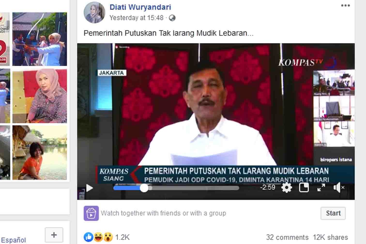 Tangkapan layar wawancara Rosiana Silalahi dengan Luhut Pandjaitan 