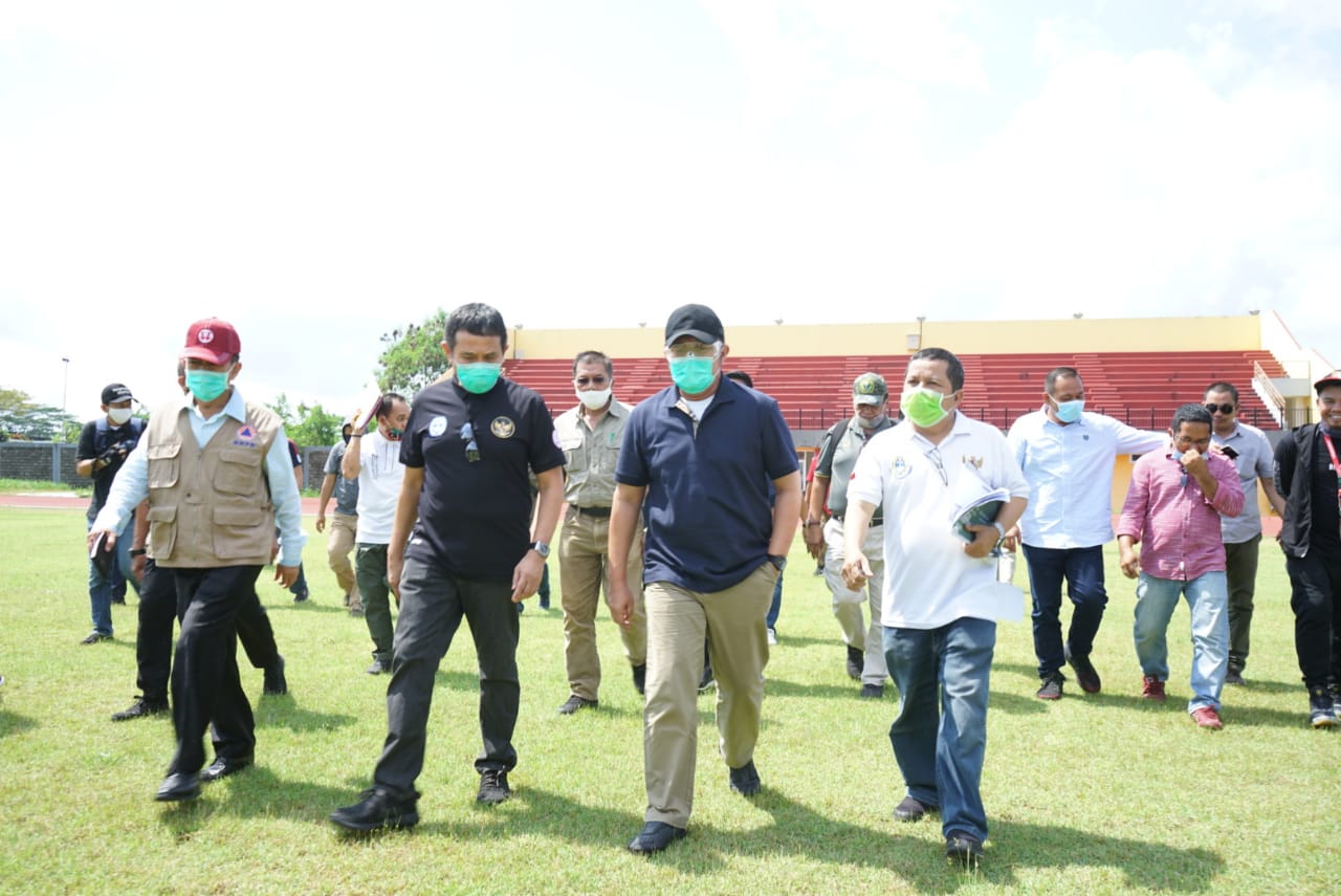 Gubernur Sumsel. Herman Deru tinjau Stadion Gelora Sriwijaya, Jakabaring, Palembang