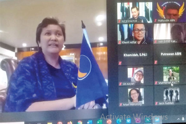 Wakil Ketua MPR RI Lestari Moerdijat berbicara dalam Bilateral Digital Conference dengan Partai Buruh Australia 