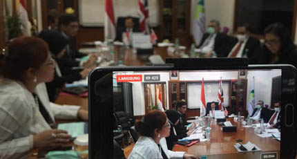 Penandatanganan kerja sama secara daring antara Kementerian Kesehatan RI dan Departemen Kesehatan Inggris