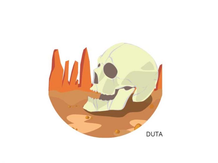 Ilustrasi tengkorak manusia