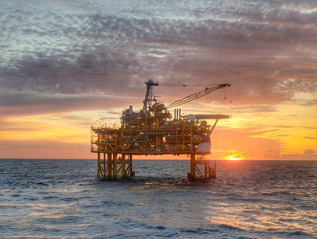 Lapangan Gas Kepodang di lepas pantai Jawa Timur.
