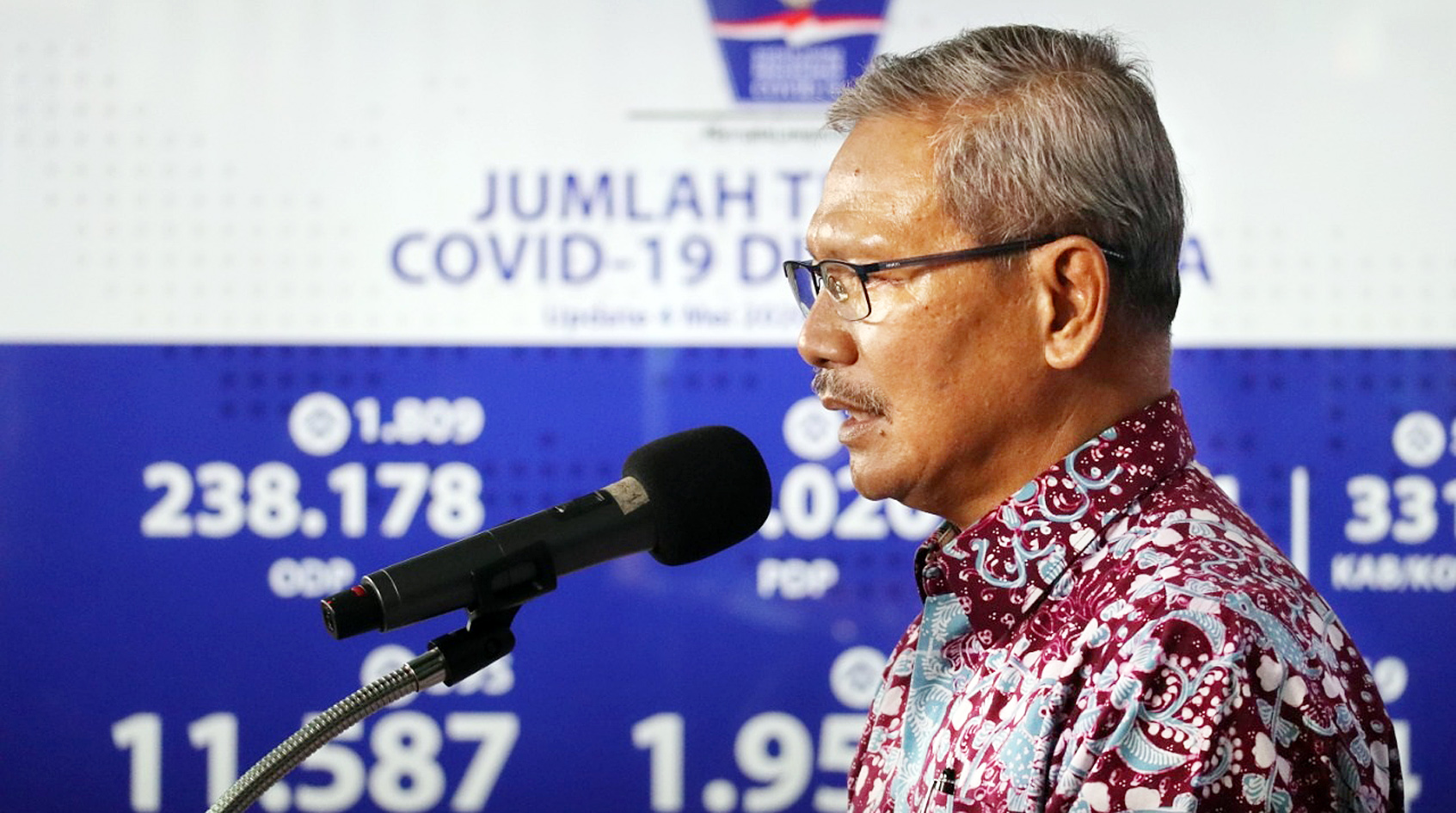 Juru bicara pemerintah untuk penanggulangan covid-19 Achmad Yurianto 