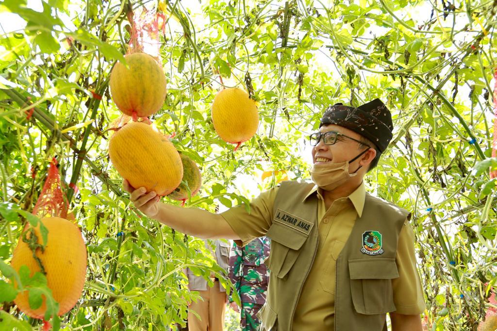 Bupati Banyuwangi Abdullah Azwar Anas saat simulasi penerapan kenormalan baru (new normal) di destinasi wisata.