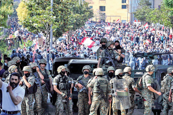 Unjuk rasa di Beirut, Libanon