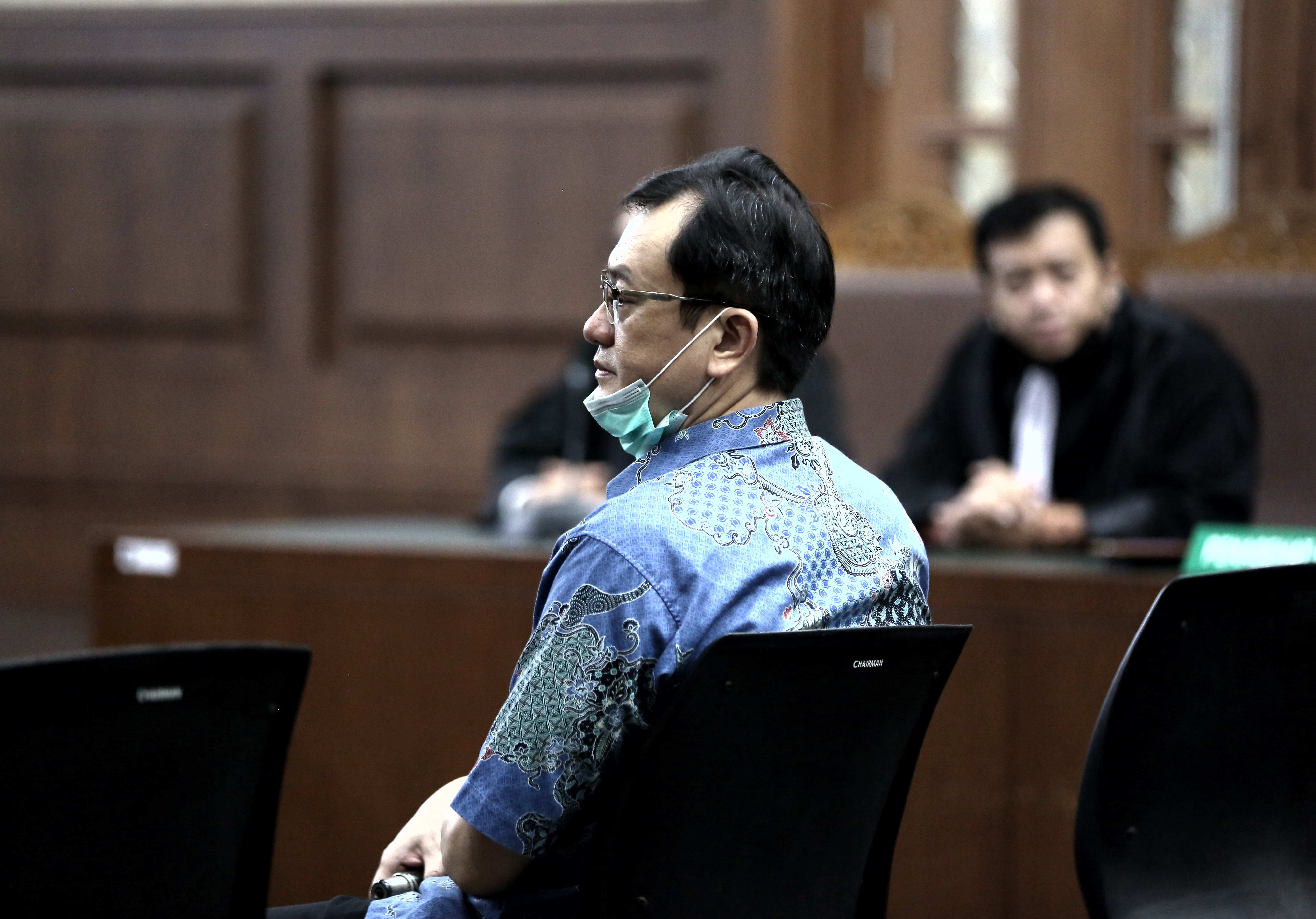 Terdakwa Dirut PT Hanson Internasional Benny Tjokrosaputro menjalani sidang lanjutan kasus korupsi PT Asuransi Jiwasraya.