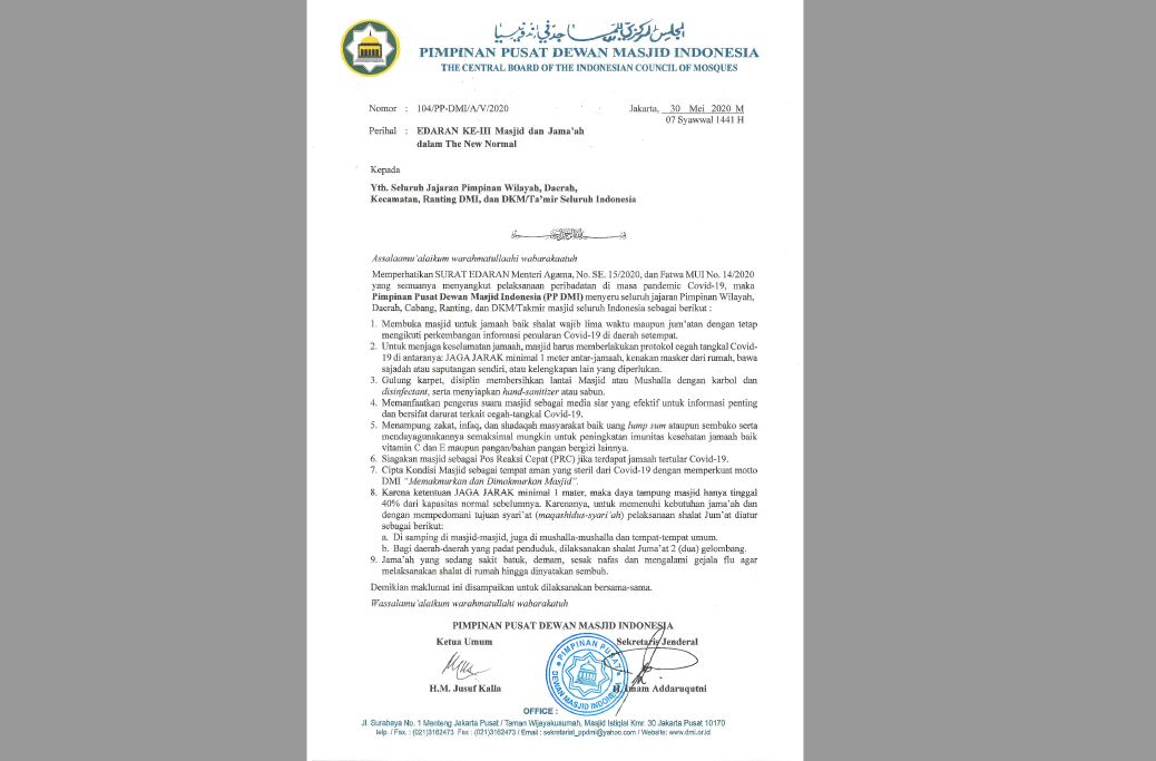 New Normal, Dewan Masjid Indonesia Serukan Masjid Dibuka Kembali