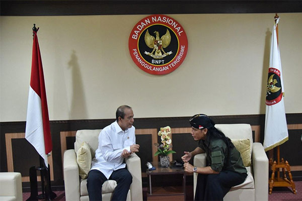 Kepala BNPT Boy Rafli ketika menerima kunjungan KH Miftah Maulana Habiburrahman atau Gus Miftah di Kantor BNPT, Jakarta