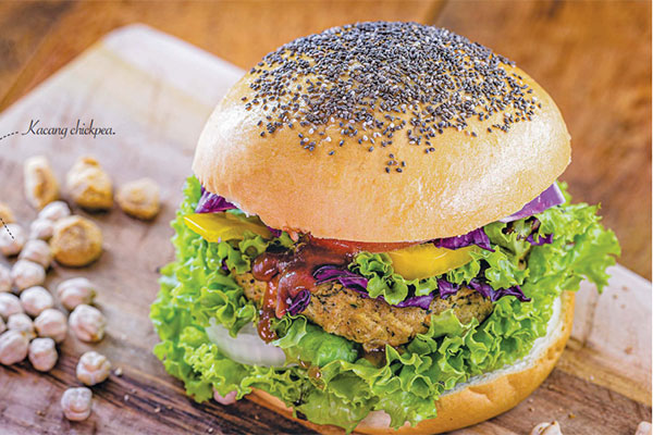 Burger dengan patty sehat