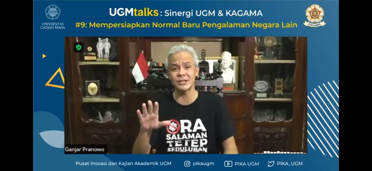 Gubernur Jateng Ganjar Pranowo saat berbicara di diskusi Kagama-UGM