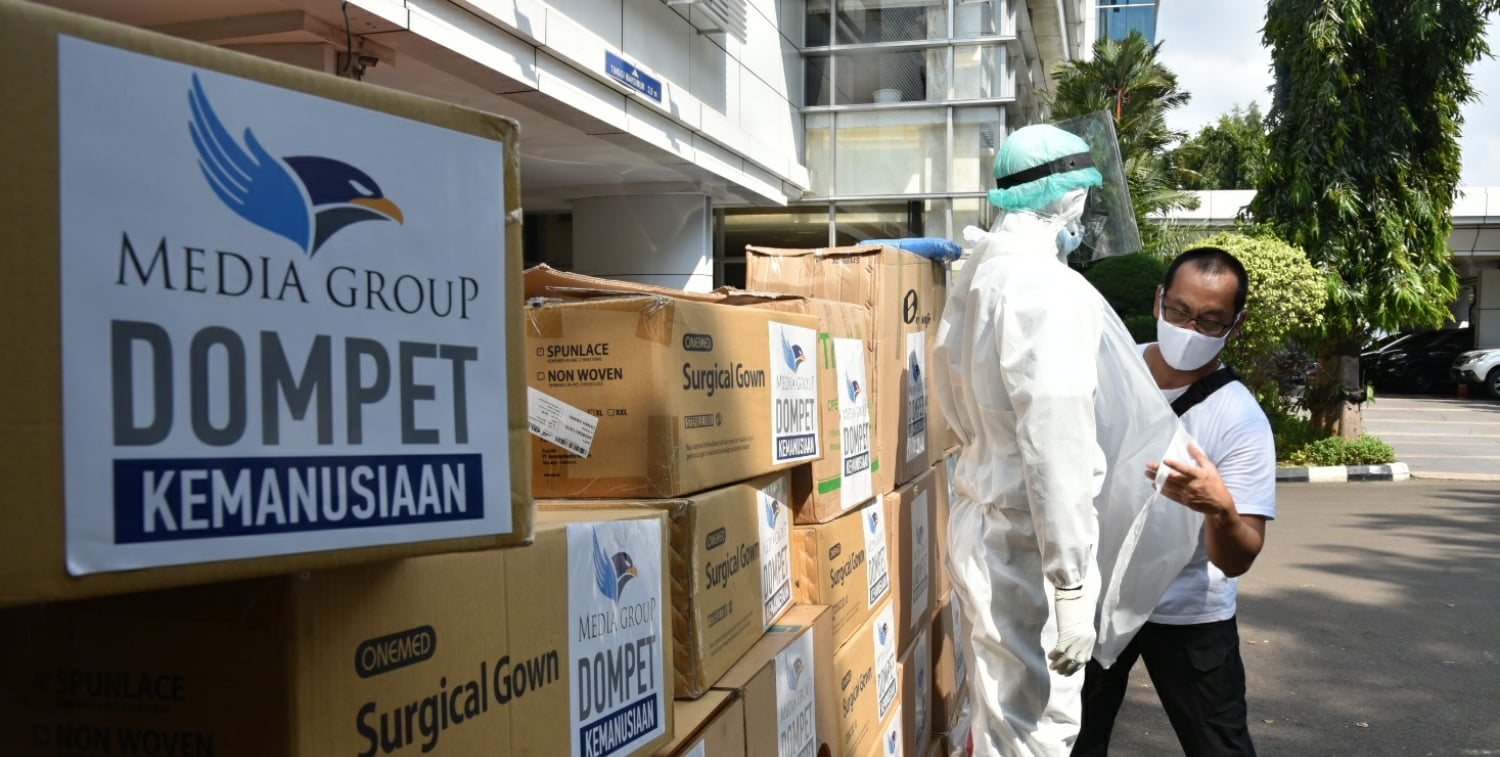 Bantuan APD yang disiapkan Dompet Kemanusiaan Media Group