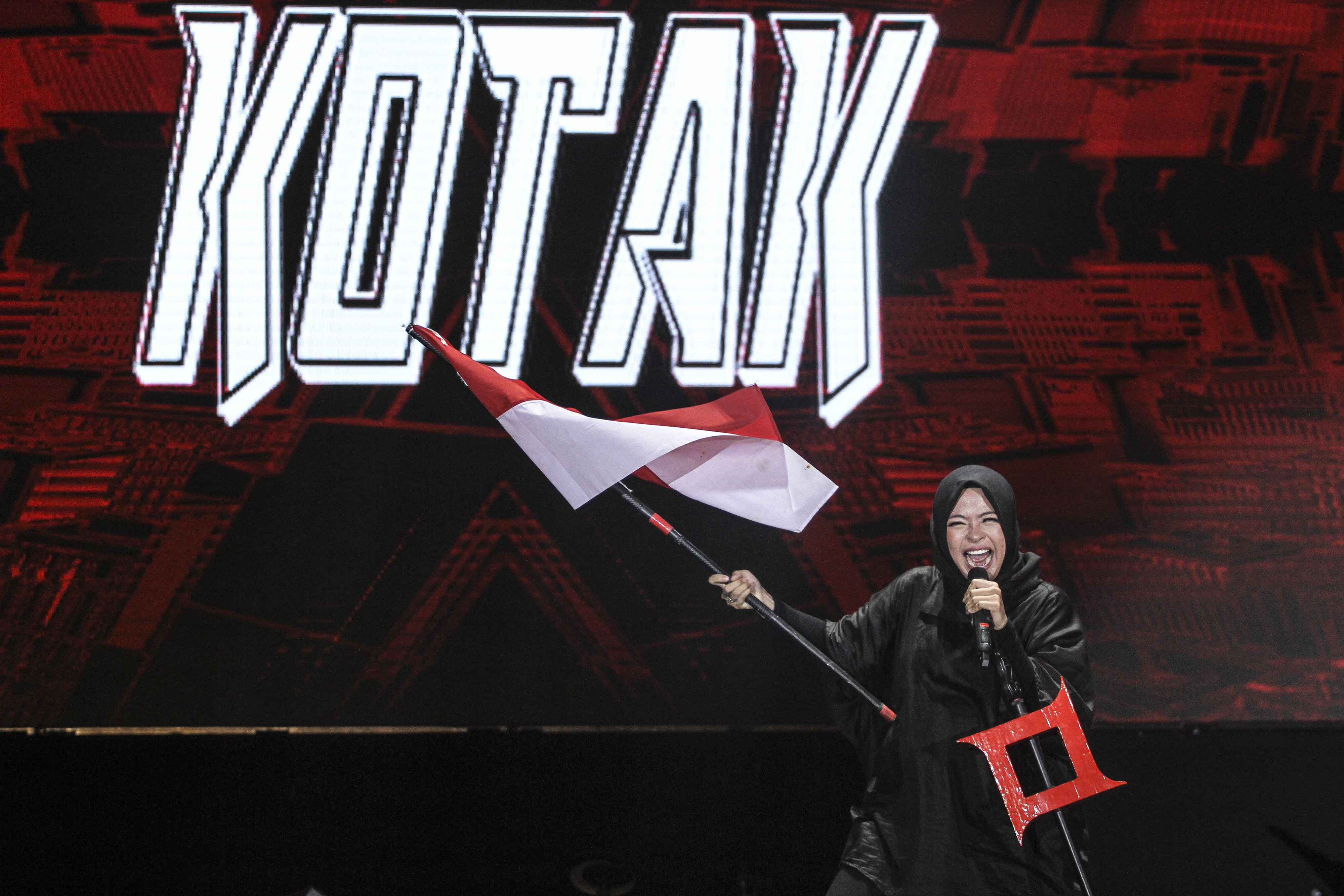 Grup band Kotak tampil di hari pertama Musik Untuk Republikdi Buperta, Cibubur, Jakarta, Jumat (18/10/2019) malam.