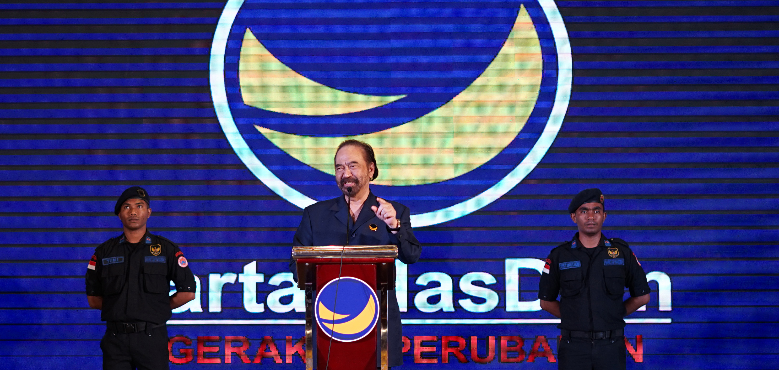 Ketua Umum Partai NasDem Surya Paloh. DPD NasDem Gunung Kidul mengusung Wahyu Putranto sebagai calon bupati.