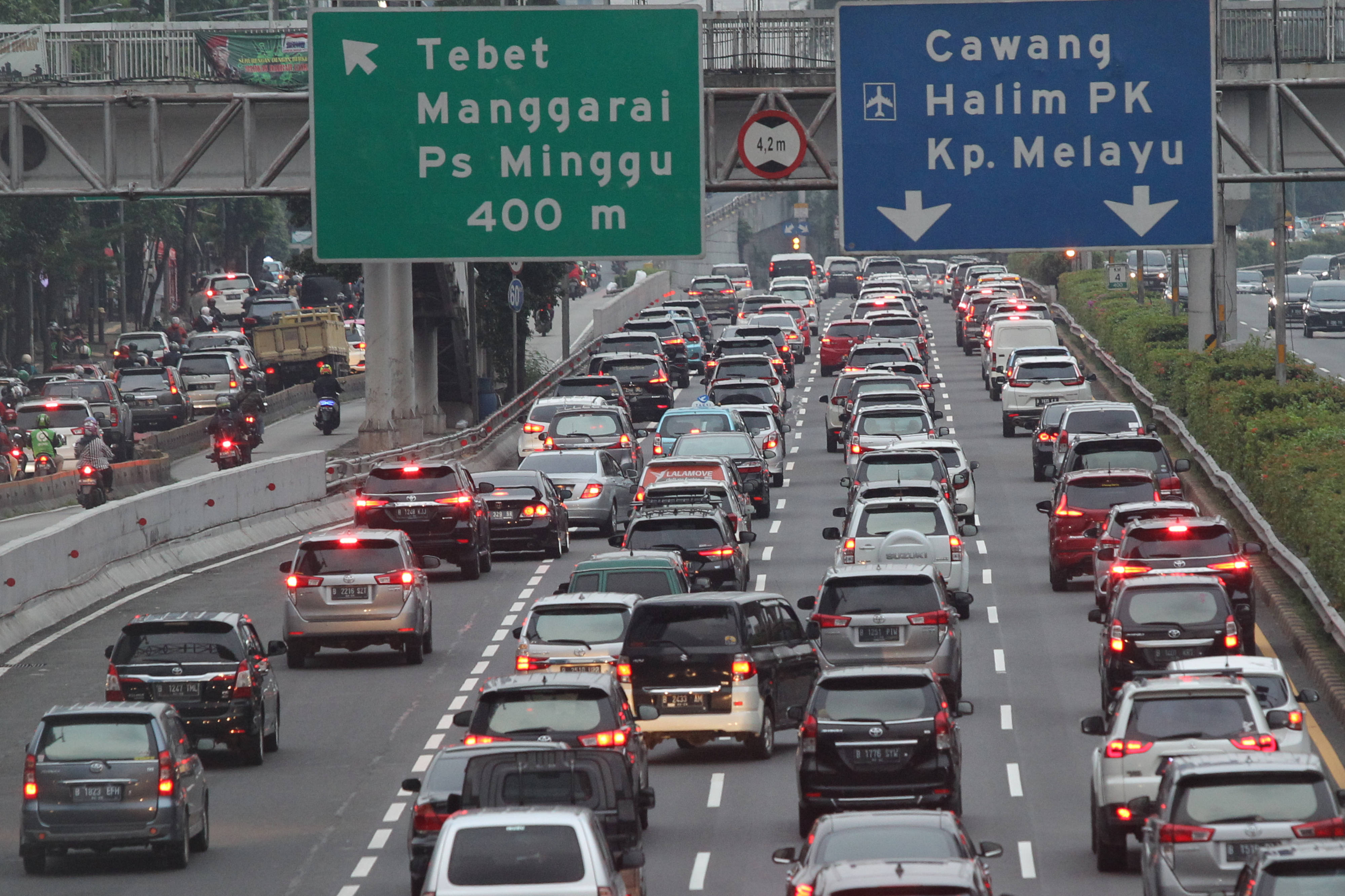 Kondisi lalu lintas di Jakarta saat tidak diberlakukan ganjil genap