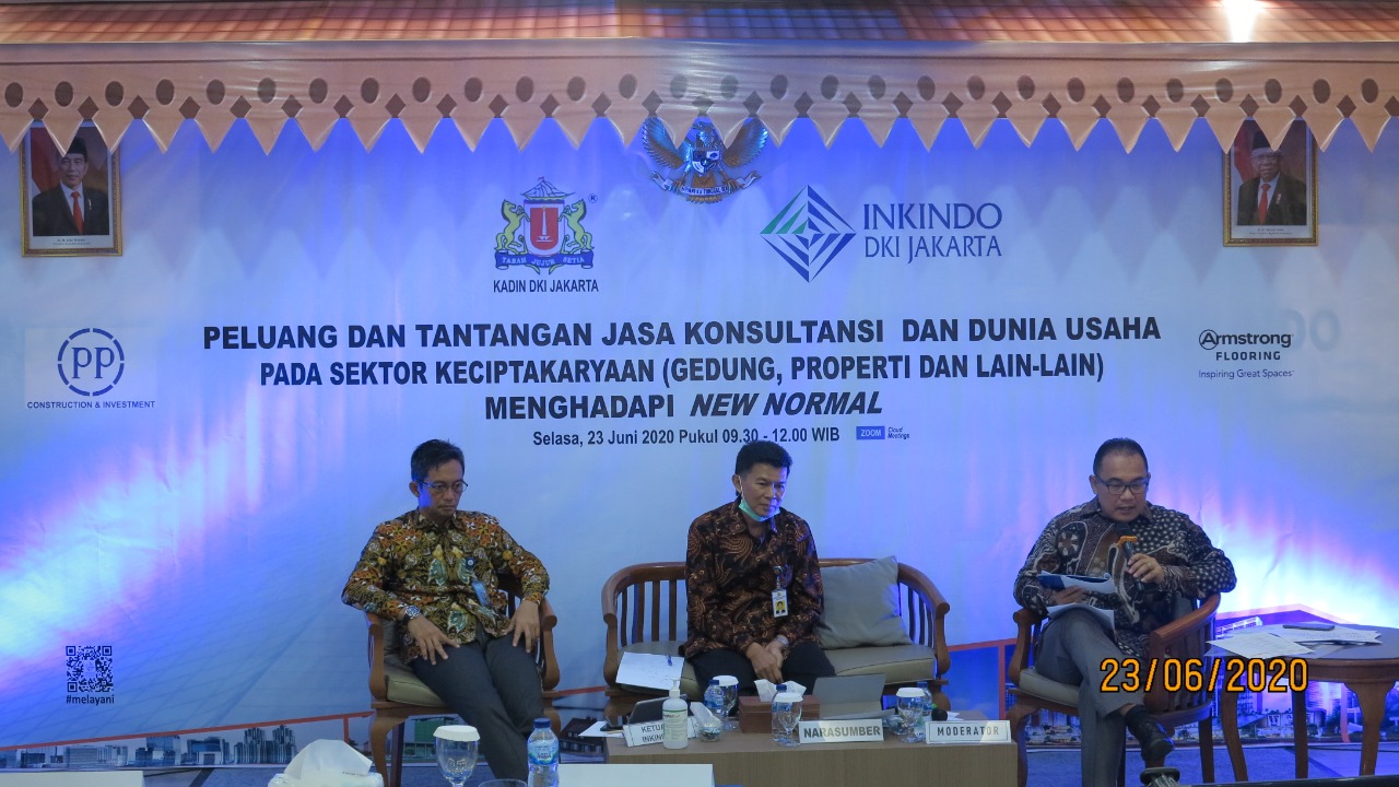 Diskusi virtual Indkindo DKI Jakarta dan Kadin DKI Jakarta terkait proyek cipta karya di tengah pandemi Covid-19