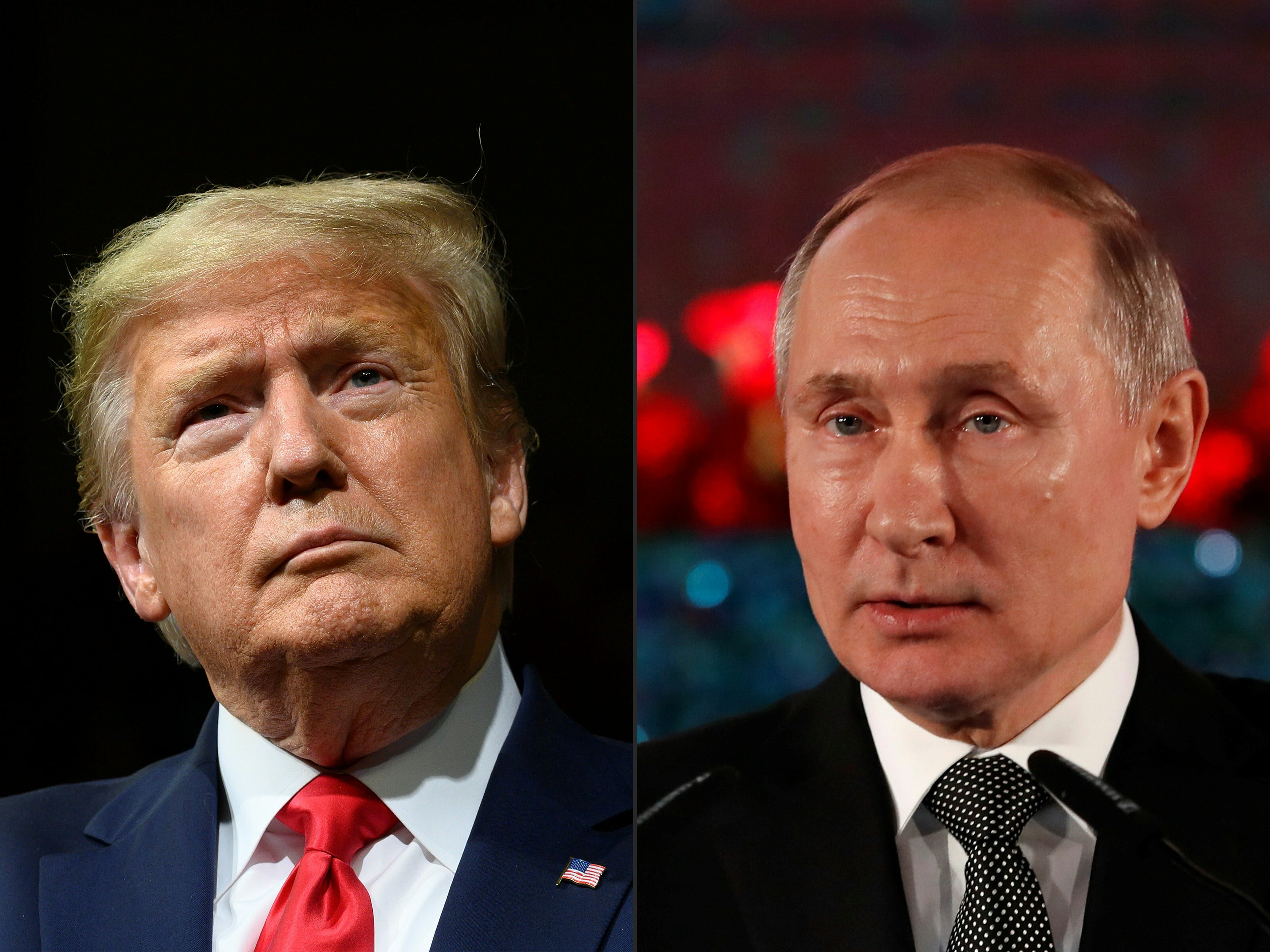 Presiden AS Donald Trump (kiri) dan Presiden Rusia Vladimir Putin berbicara via telepon tentang KTT G7 Semptember nanti