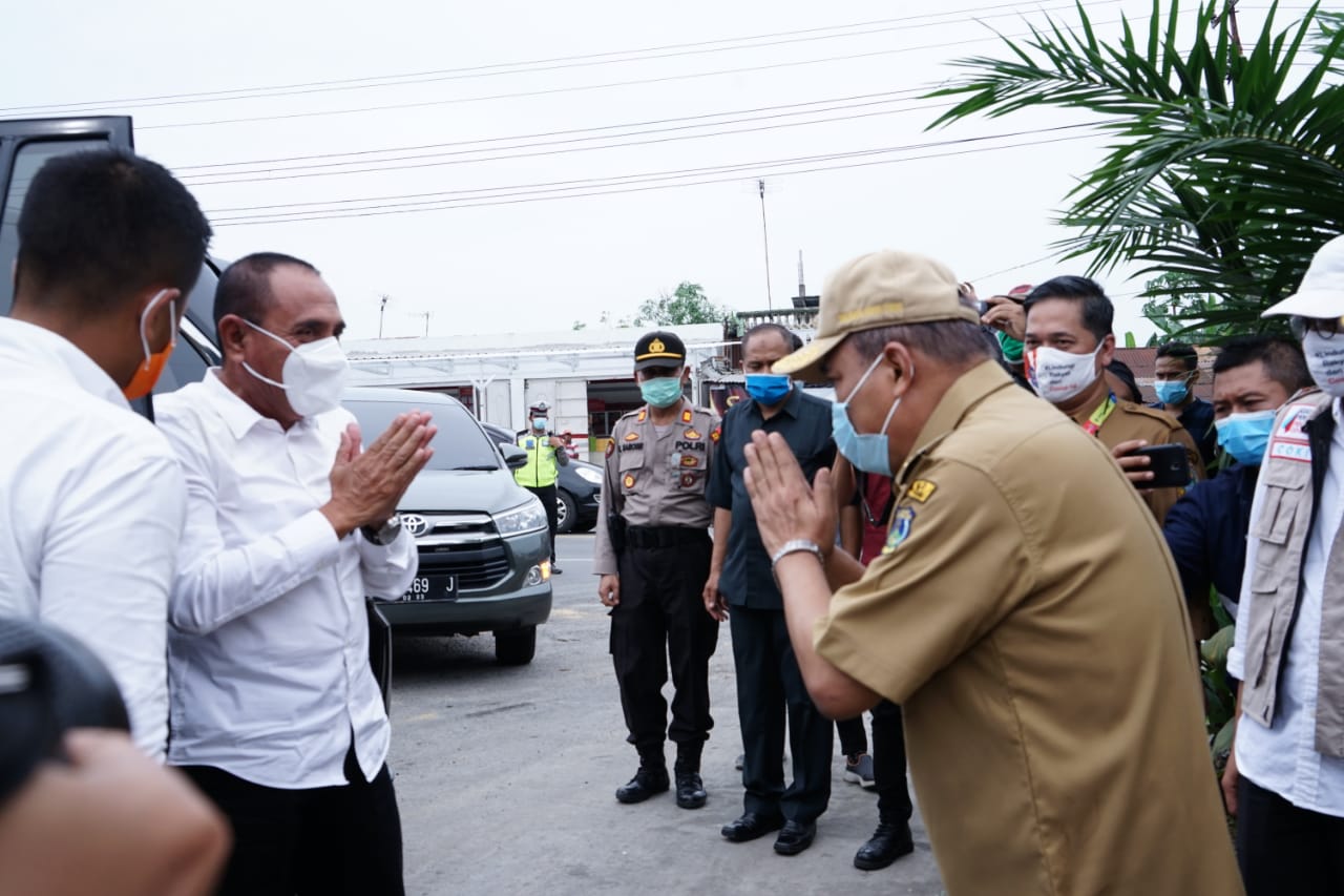 Gubernur Sumut Edy Rahmayadi saat melakukan kunjungan kerja ke Kota Tebing Tinggi, dan disambut Wali Kota Tebing Tinggi, Sumut.