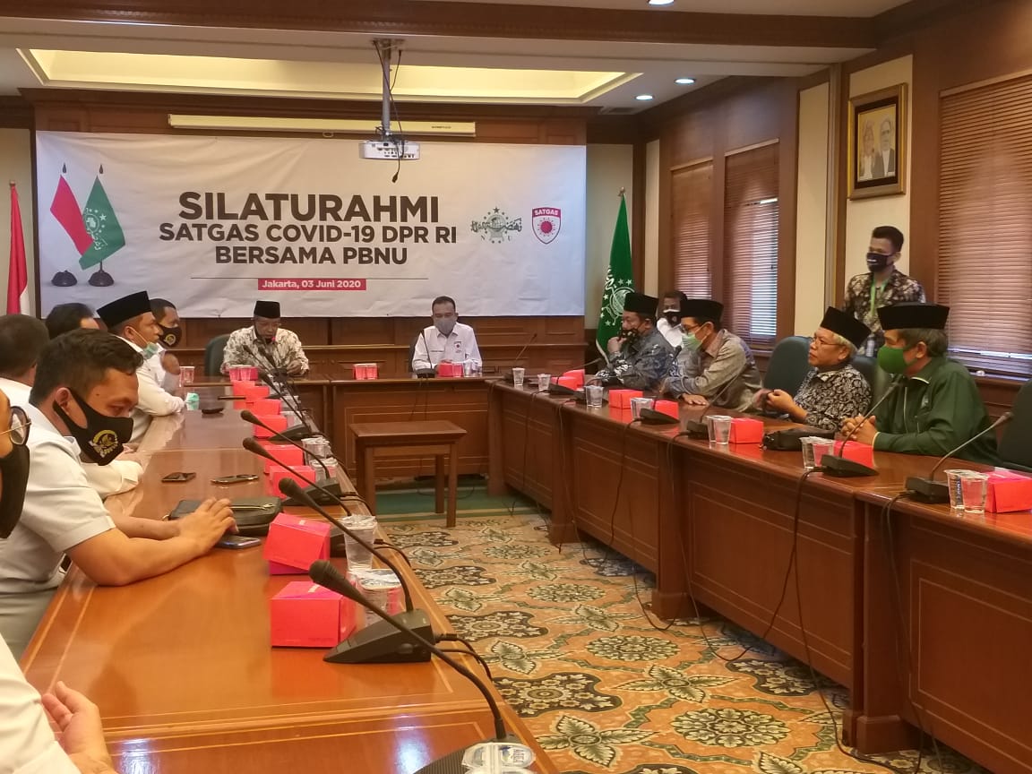 Satgas Lawan Covid-19 DPR RI silaturahmi ke sejumlah ormas keagamaan, salah satunya PBNU, Rabu (3/6/2020)