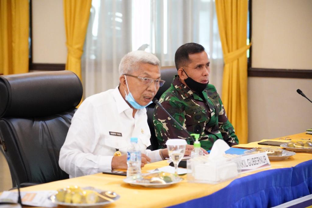 Wagub Sumatra Selatan Mawardi Yahya saat memimpin rakor kesiapan Penanganan Karhutla Provinsi Sumsel di Mapolda Sumsel, Kamis (18/6/2020)