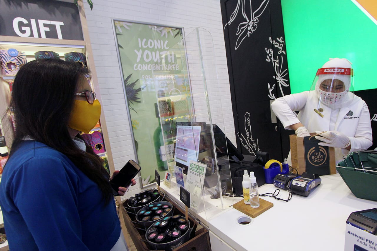 Meski sudah beroperasi kembali, protokol kesehatan wajib diterapkan manajemen pusat perbelanjaan.