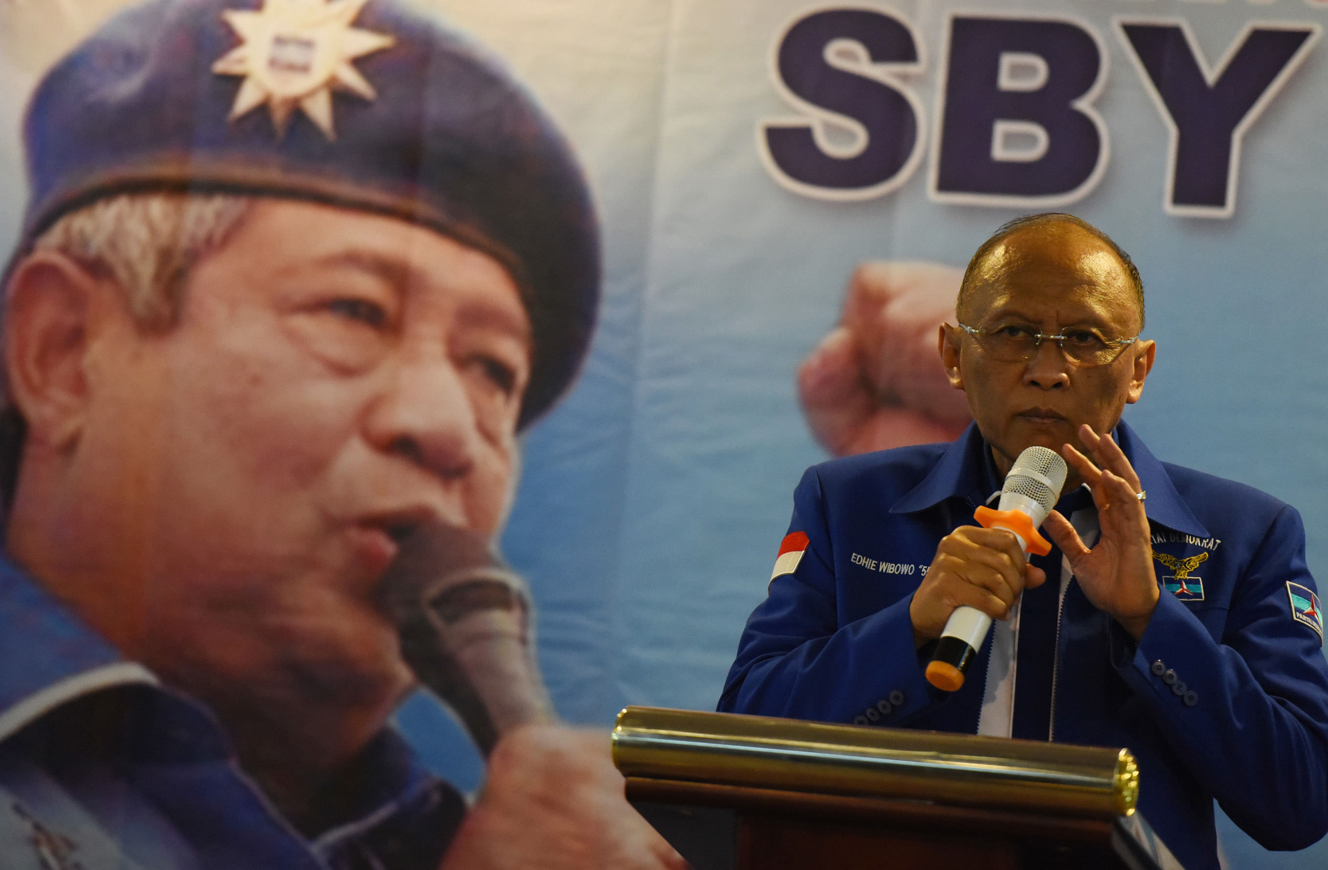 Pramono Edhie Wibowo dalam sebuah kegiatan Partai Demokrat pada 2015.