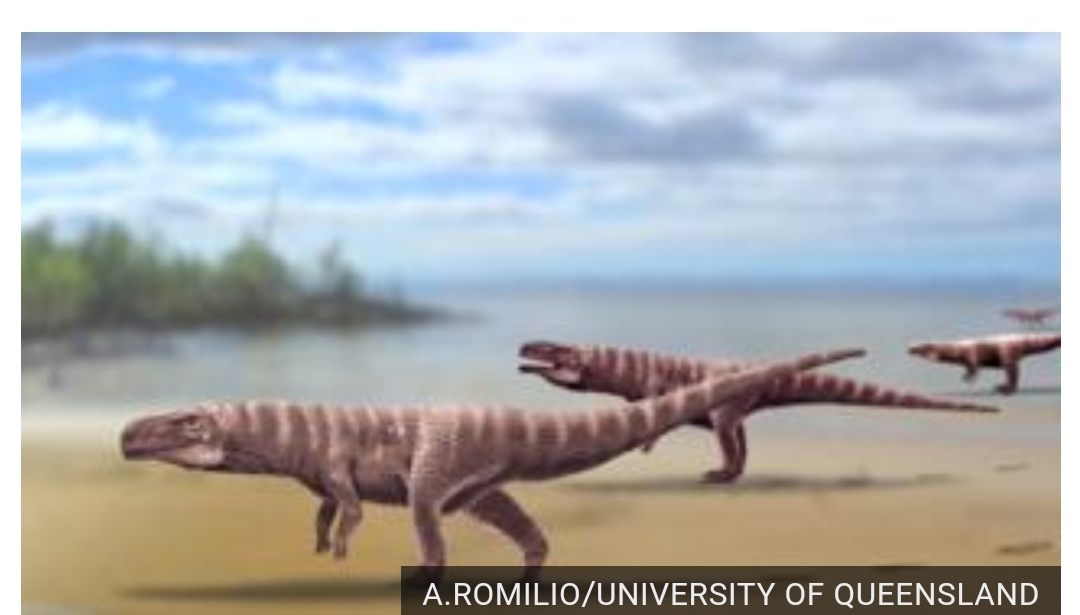 Ilustrasi buaya purba yang berjalan dengan dua kaki.