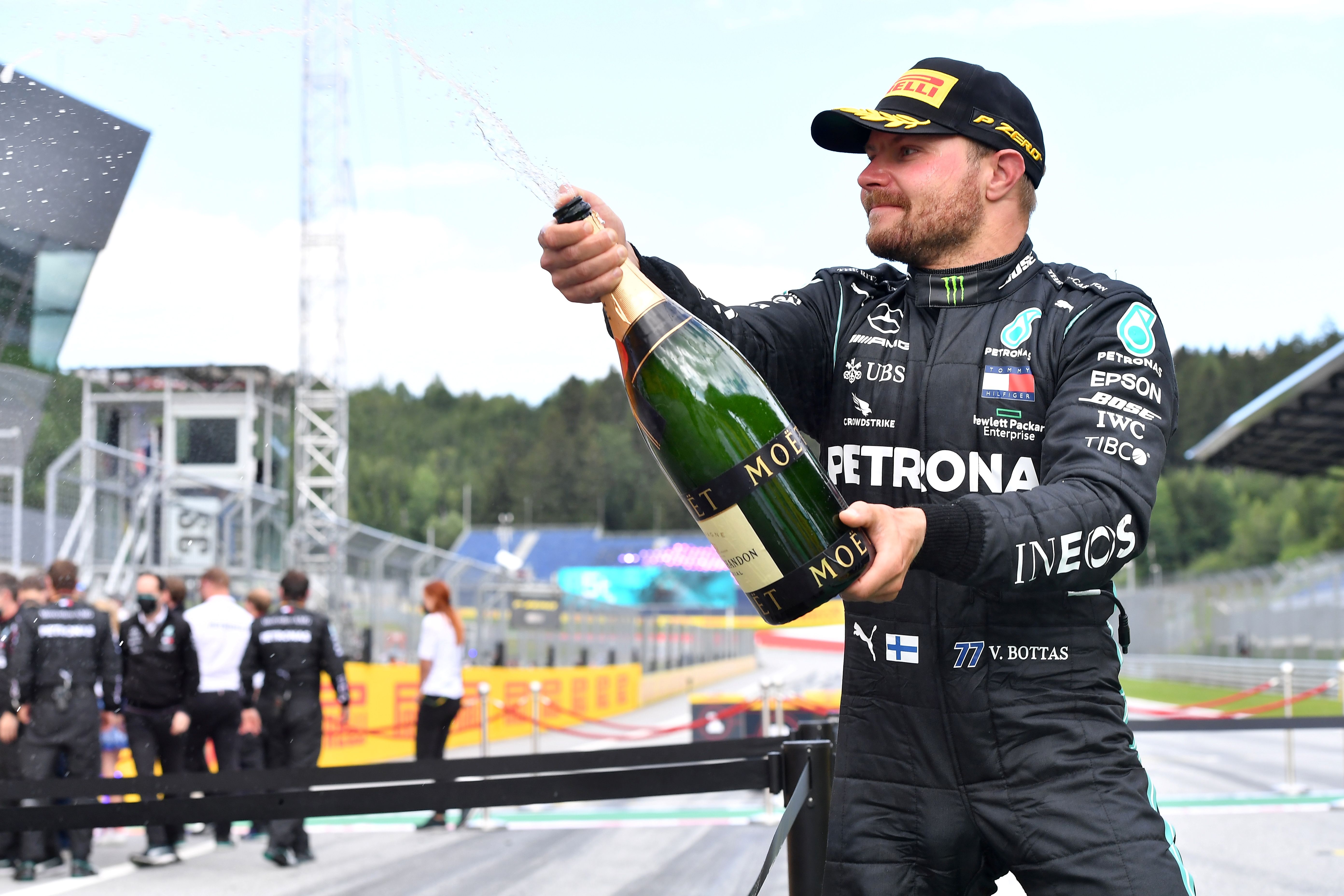 Pembalap Mercedes Valtteri Bottas jadi juara 2 di GP Styria, Minggu (12/7).