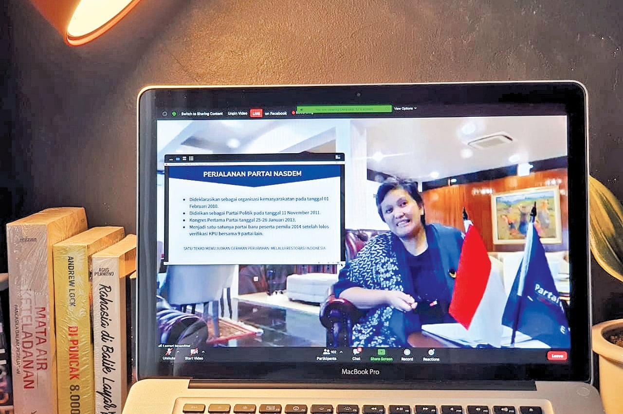 Majelis Tinggi Partai NasDem Lestari Moerdijat menyampaikan keynote speech pada kegiatan webinar Akademi Bela Negara (ABN) Partai NasDem.