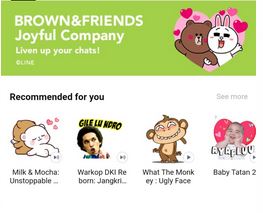 Berbagai stiker yang bisa diunduh dari Line