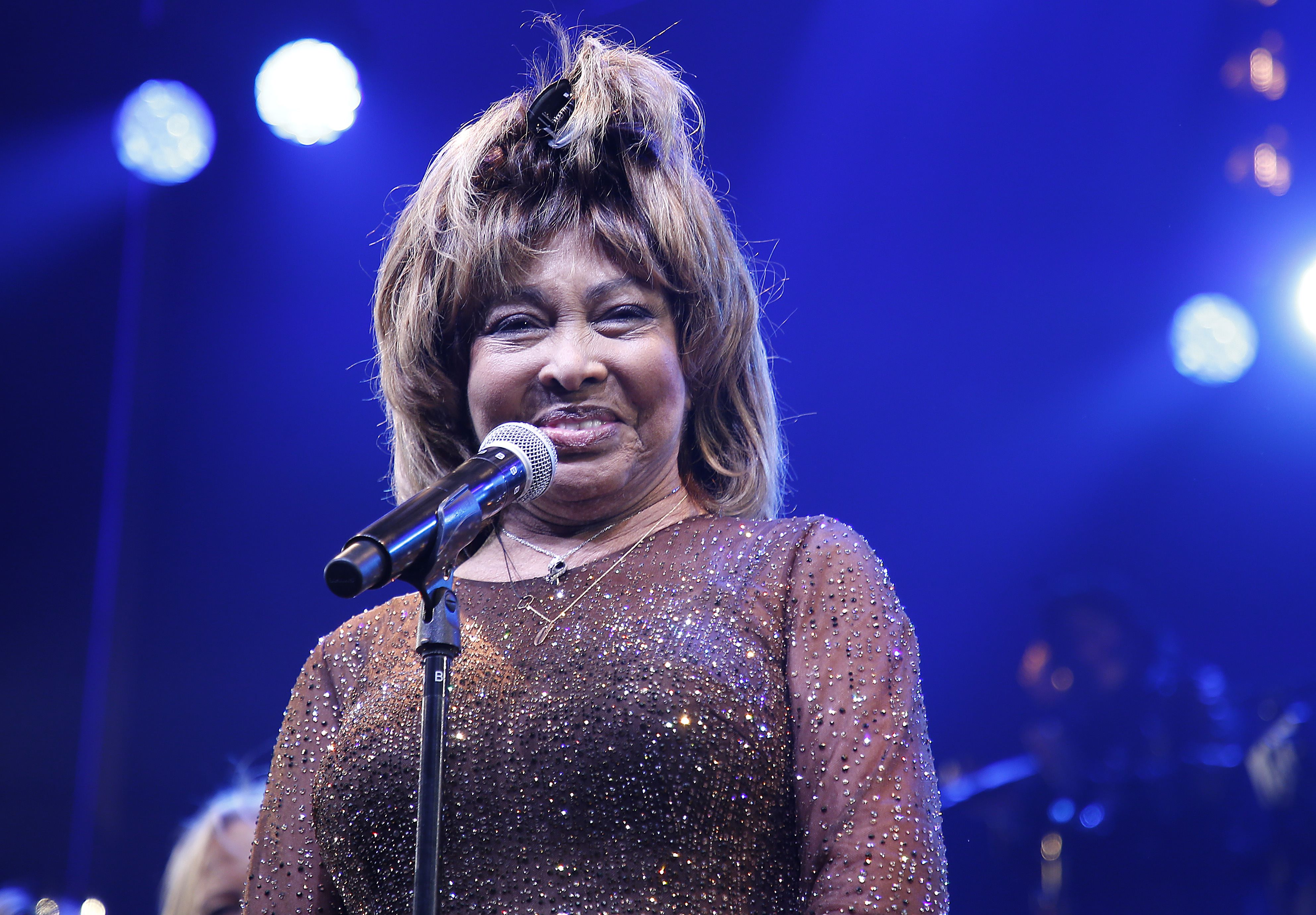 Tina Turner dalam pembukaan konser musikal 'Tina - The Tina Turner Musical' di Ney York, (7/11/19).