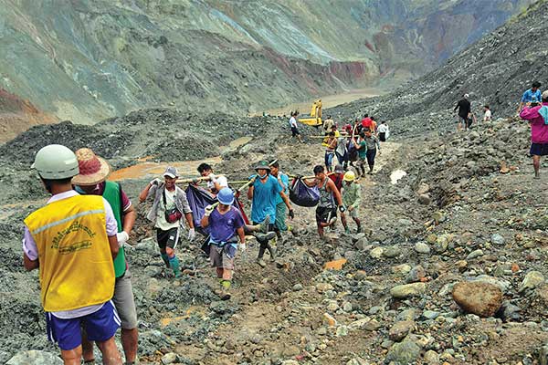 Longsor Tewaskan Ratusan Pekerja Tambang di Myanmar